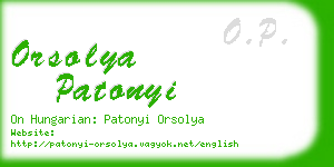 orsolya patonyi business card